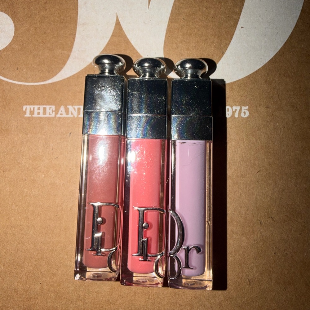 Dior Lip Gloss Set in Rose, Coral, and Lavender